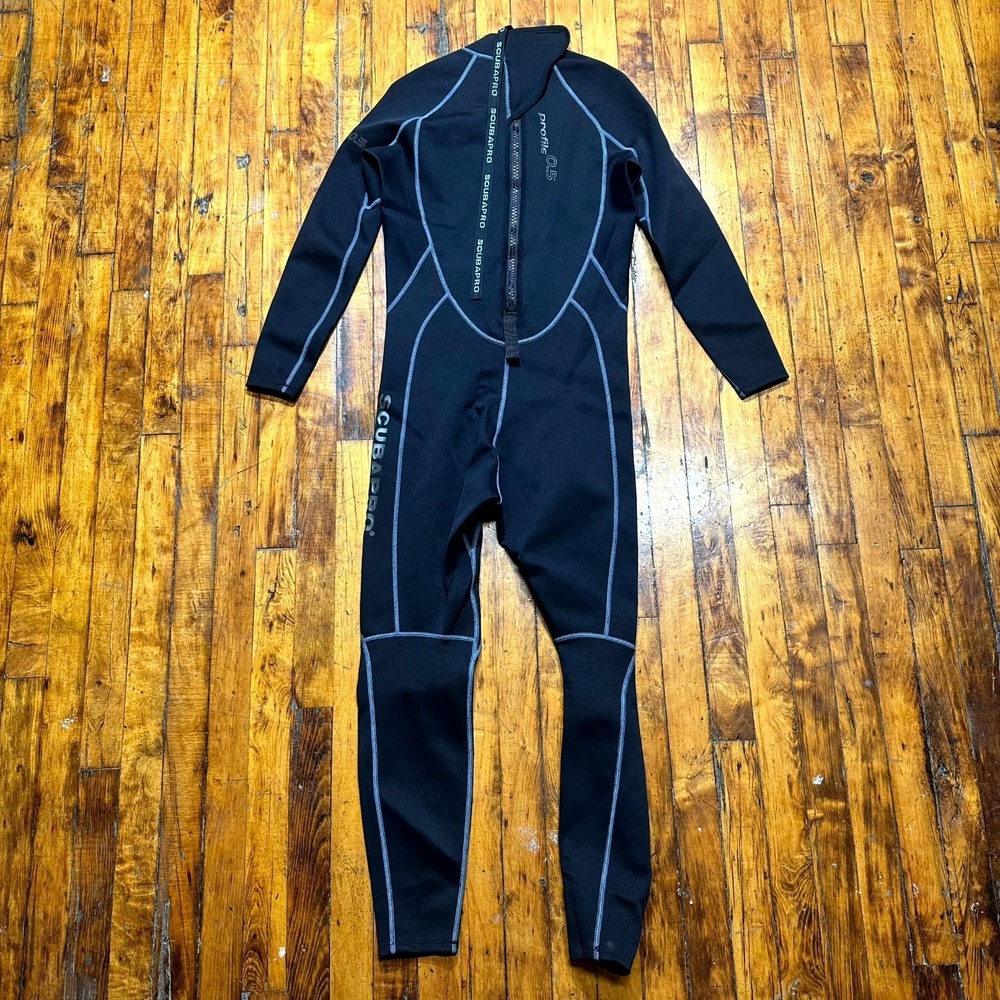SCUBAPRO Profile 0.5mm Wetsuit Unisex M Black Full Body Scuba Diving Snorkeling